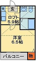 コンパートメントハウス千葉1 1Kの間取図画像