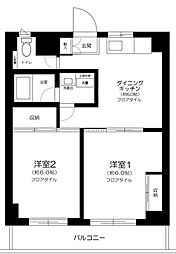 第五サンキビル 2DKの間取図画像