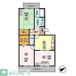 ハイツサンピーチ 3DKの間取図画像