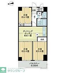 ルネ立石 3DKの間取図画像