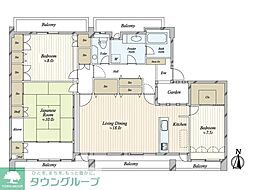 サンガーデン両国 3LDKの間取図画像