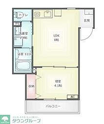 pinus.I 1DKの間取図画像