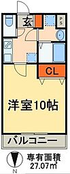リヴァージュ 1Kの間取図画像