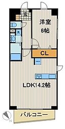 スカイビューエヌティ 1LDKの間取図画像