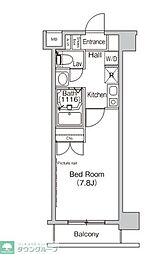プライムアーバンカサイイースト 1Kの間取図画像
