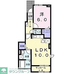 ヴァン・ベルジェ 1LDKの間取図画像