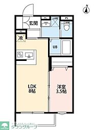 robot home 習志野II(ロボットホームナラシノツー) 1LDKの間取図画像