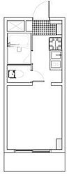 レジデンスみどり台 1Kの間取図画像