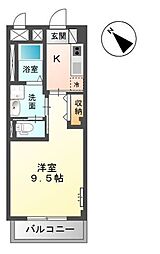 ユニヴァリィルークス 1Kの間取図画像