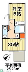 PSR矢作町 1Kの間取図画像