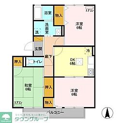 フレマリール鎌ケ谷A棟 3DKの間取図画像