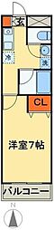 BELLAGIO-1 1Kの間取図画像