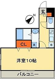 アンブラッセ新検見川 1Kの間取図画像