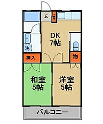 フジコーポ2 2DKの間取図画像