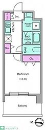 レジディア船橋1 1Kの間取図画像