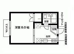 b'CASA船橋日大前re-born 1Kの間取図画像
