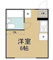 クレッセンド ワンルームの間取図画像
