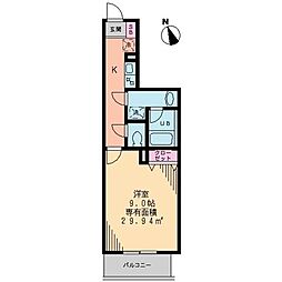 ティーズガーデン葛西 1Kの間取図画像