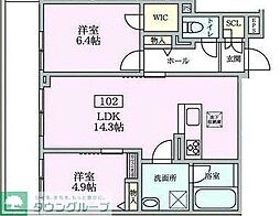 市川市末広2丁目マンション 2LDKの間取図画像