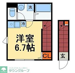 千葉市稲毛区稲毛東5丁目アパート ワンルームの間取図画像