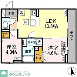 セレスティア新小岩 2LDKの間取図画像