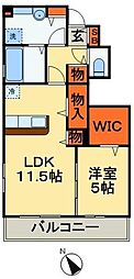 アゼリア 1LDKの間取図画像