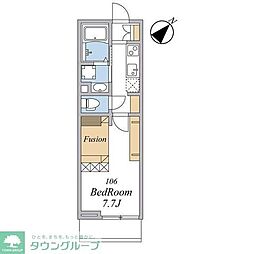 ウィンドテラス船橋宮本I 1Kの間取図画像