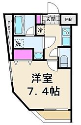 b'CASAAoto 1Kの間取図画像