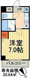 フォアグランデ 1Kの間取図画像