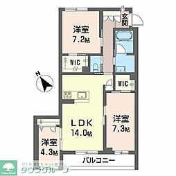 ティエンポ フェリズ I 3LDKの間取図画像