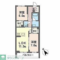 ティエンポ フェリズ I 2LDKの間取図画像