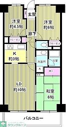 クレストヒル中野木 3LDKの間取図画像