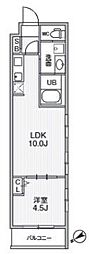 市川市平田4丁目マンション 1LDKの間取図画像