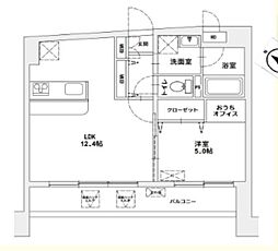 MAJESTIC千葉みなと 1LDKの間取図画像