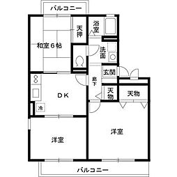 ブライトンパーク 3DKの間取図画像
