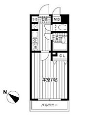 メテオーロ舞浜 1Kの間取図画像