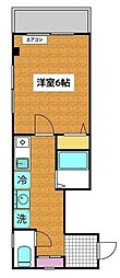 プランドール 1Kの間取図画像