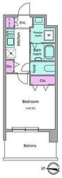 レジディア船橋2 1Kの間取図画像