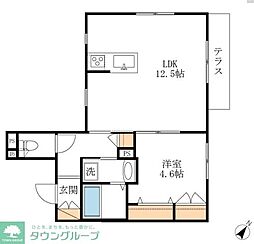 Prendre・M 1LDKの間取図画像