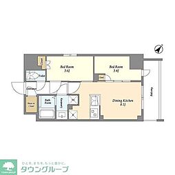 Augusta Residence 新小岩 2DKの間取図画像