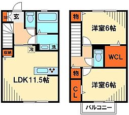 リヴィエール5 2LDKの間取図画像