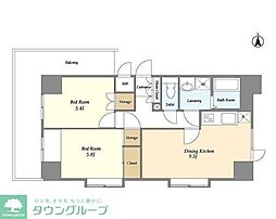 ParkCube小岩 2LDKの間取図画像
