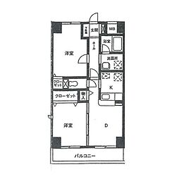 グレースコート妙典 2DKの間取図画像
