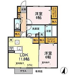 グローリアコートA 2LDKの間取図画像