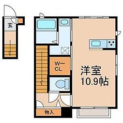 メゾンTORA ワンルームの間取図画像