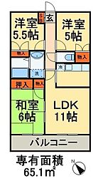 マリンヴュー検見川 3LDKの間取図画像