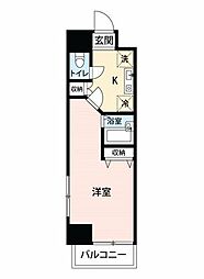 エスペランサK2 1Kの間取図画像