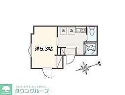 MELLAS船堀III 1Kの間取図画像