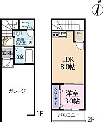 Garesidence Ogi 1LDKの間取図画像