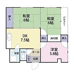 伊藤ハイム 3DKの間取図画像